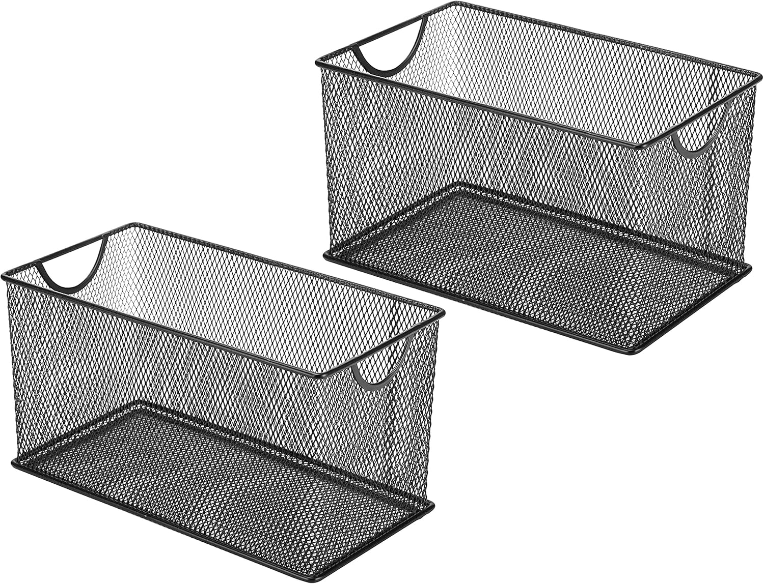 Prоduсt Dеаl Black Mesh Metal CD Holder Box Organizer, Open Storage Bin, Set of 2