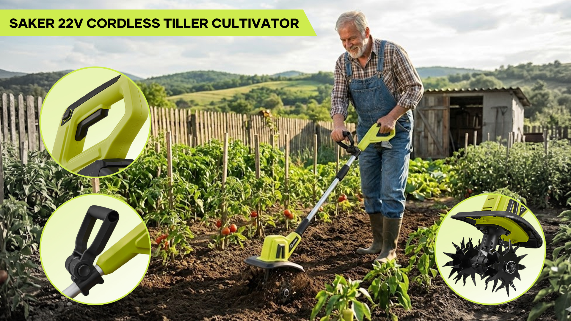 キンバクローラー Amazon.com : Saker 22V Cordless Electric Garden Tiller Cultivator