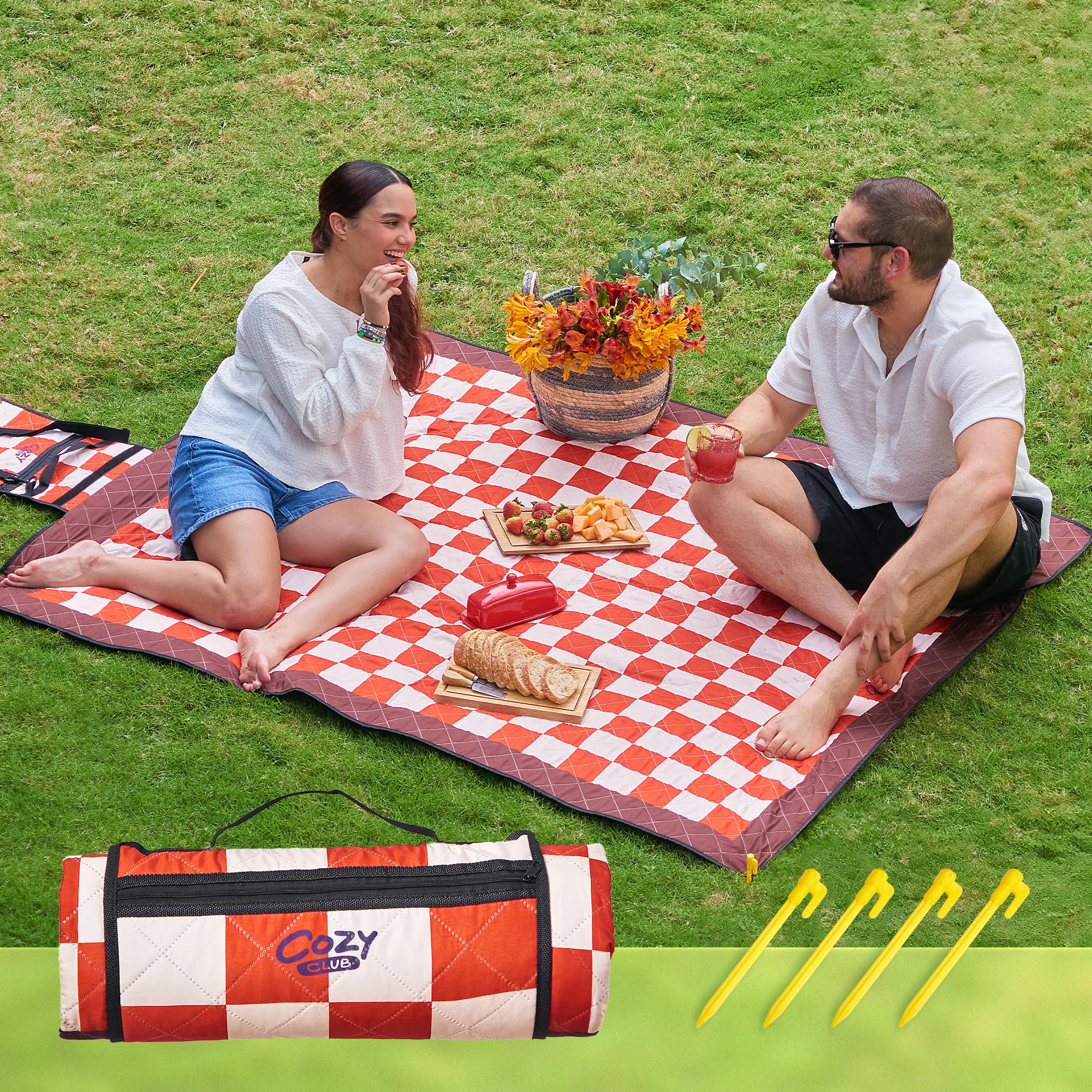 Cozy Club Waterproof Picnic Blanket