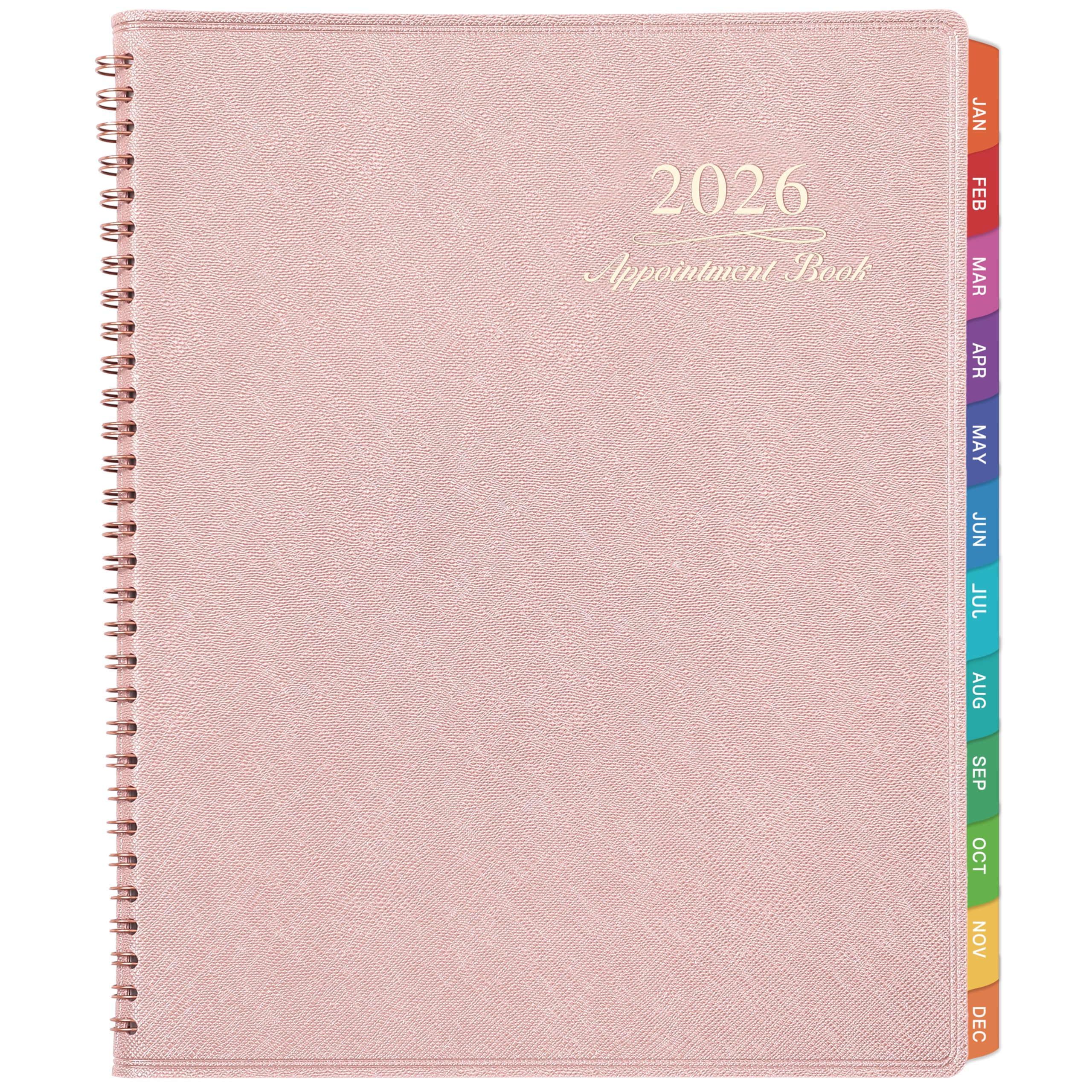 2023 Appointment Book/Planner - Weekly Appointment Book/Planner, Jan 2023 - Dec 2023, Daily/Hourly Planner with Tabs, 15 Minutes, 8.26"x 10.7", Wirebound - Pink