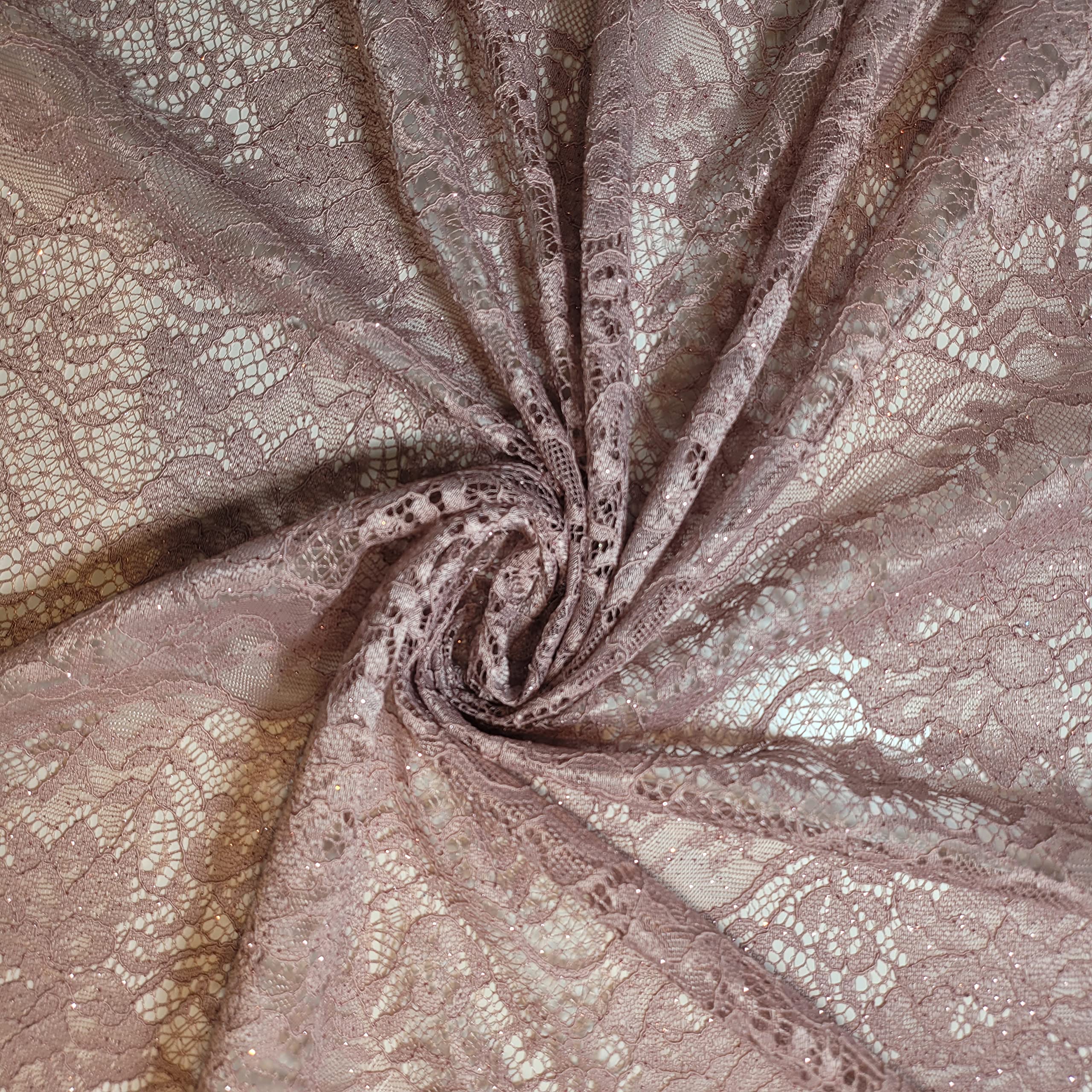 African Vintage Embroidery Bridal Nigerian French Embroidery Corded Budget Guipure Lace Mesh Net Fabric 54" Corded Budget Guipure Lace Mesh Net Fabric 54" (1 Meter, Dusty Pink Corded Floral) — image 1