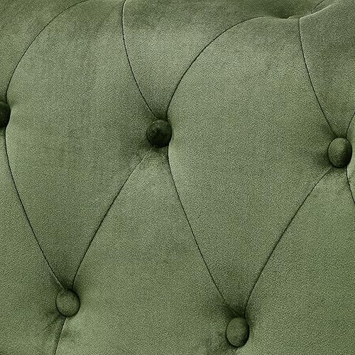 Miniatura 8 de Juego de 2 sofás tapizados de terciopelo, juego de 2 piezas, incluye sofá de 3 plazas con brazo enrollado y sofá biplaza Terciopelo verde.,Cuero