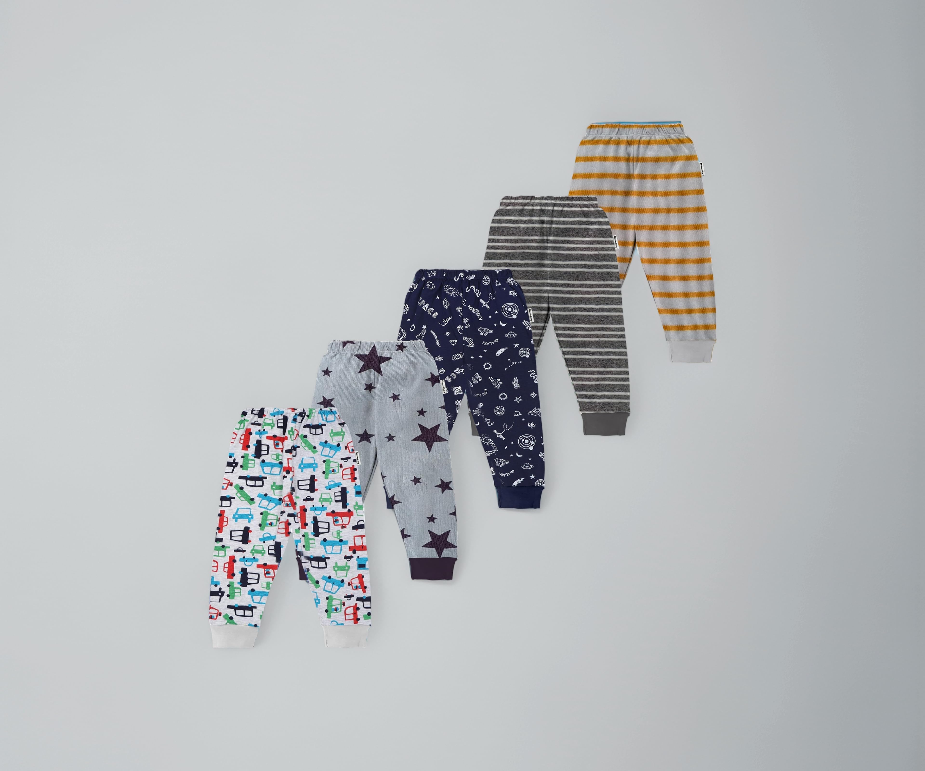 Cotton Pajama Pants with All Over Print for Boys and Girls (Multicolor Designs)(Regular Fit)(Pack of 5)