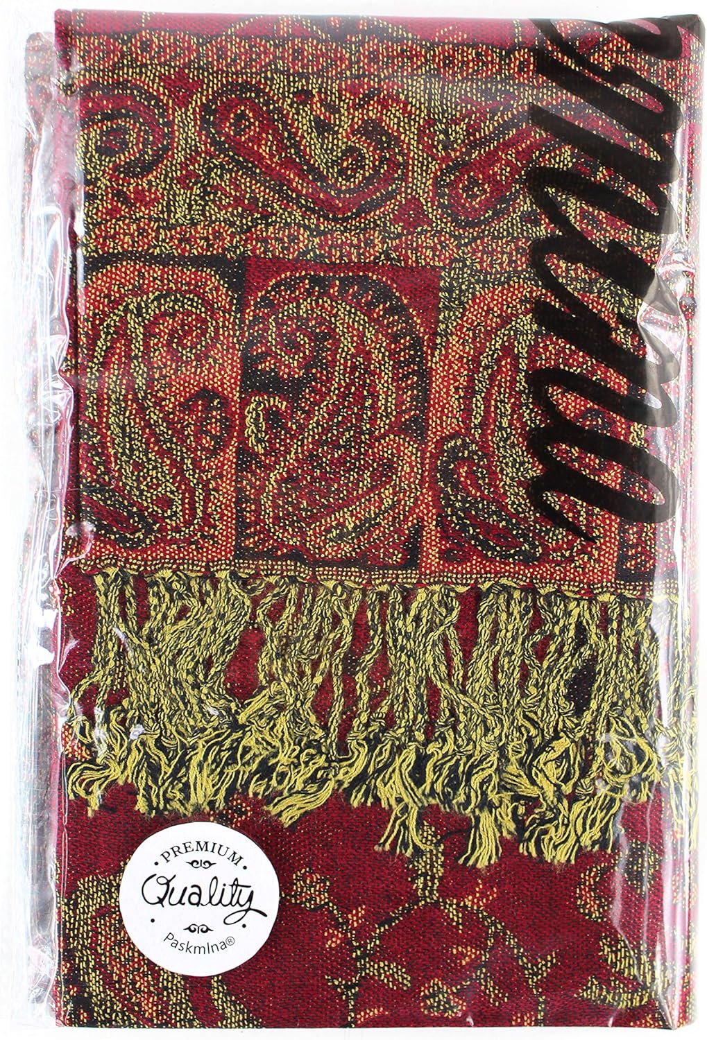 PASKMLNA Reversible Paisley Pashmina Shawl Wrap Elegant Colors - Image 5