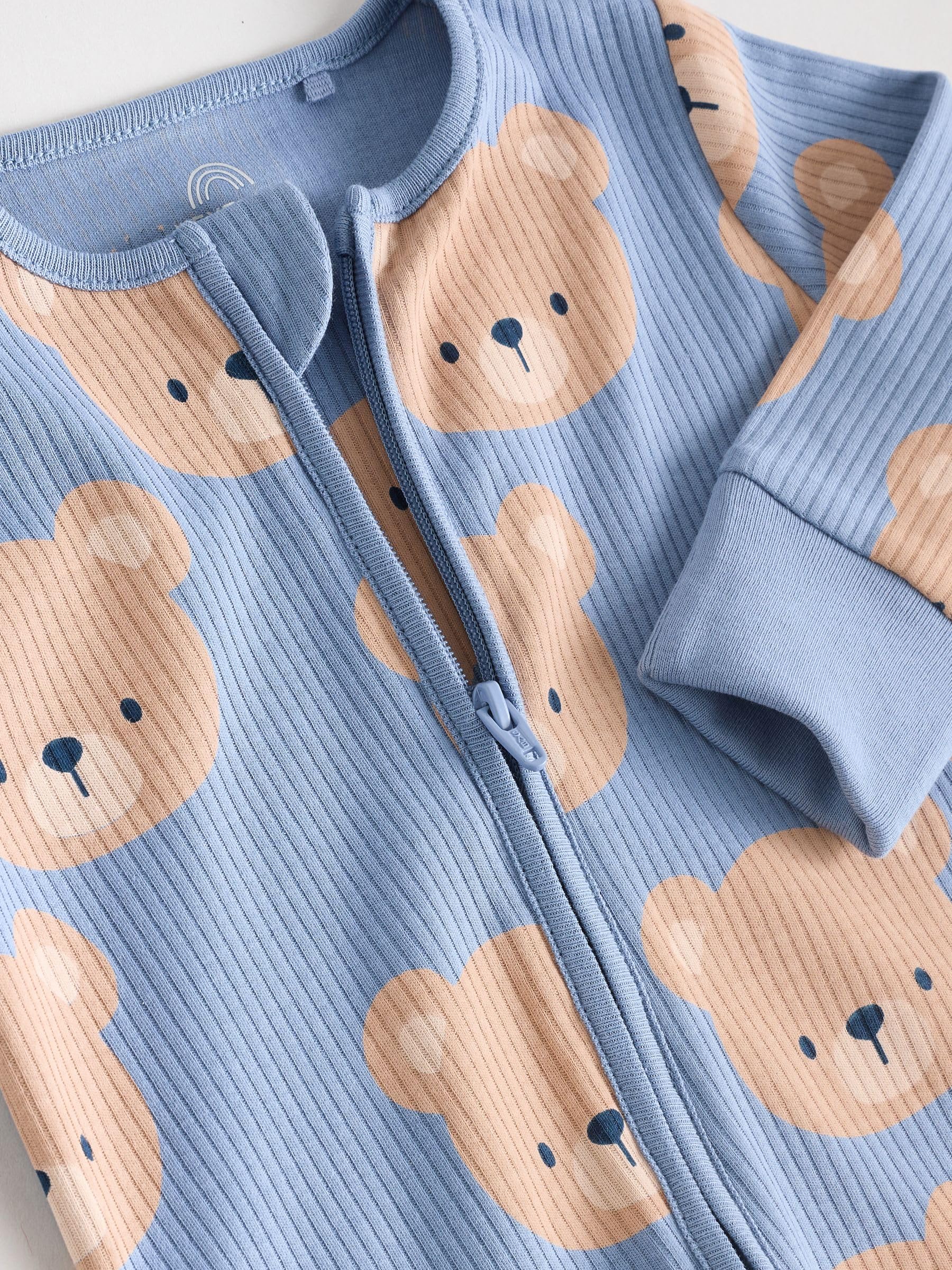 NEXT Bébé garçon Dors-Bien bébé en Coton sans Pieds à Zip Double Sens, Lot de 3