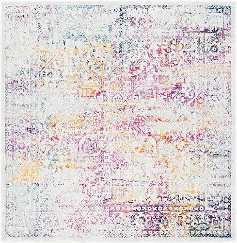 Miniatura 59 de SAFAVIEH Alfombra de Área 10x14 - Colección Evoke - Grande - Azul y Marfil, Diseño Envejecido, No Desprende Pelusa y Fácil de Limpiar, Ideal para