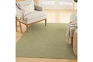 Nourison Positano Indoor/Outdoor 5x7 Green Rug - Modern Geometric Design for Any Room or Patio
