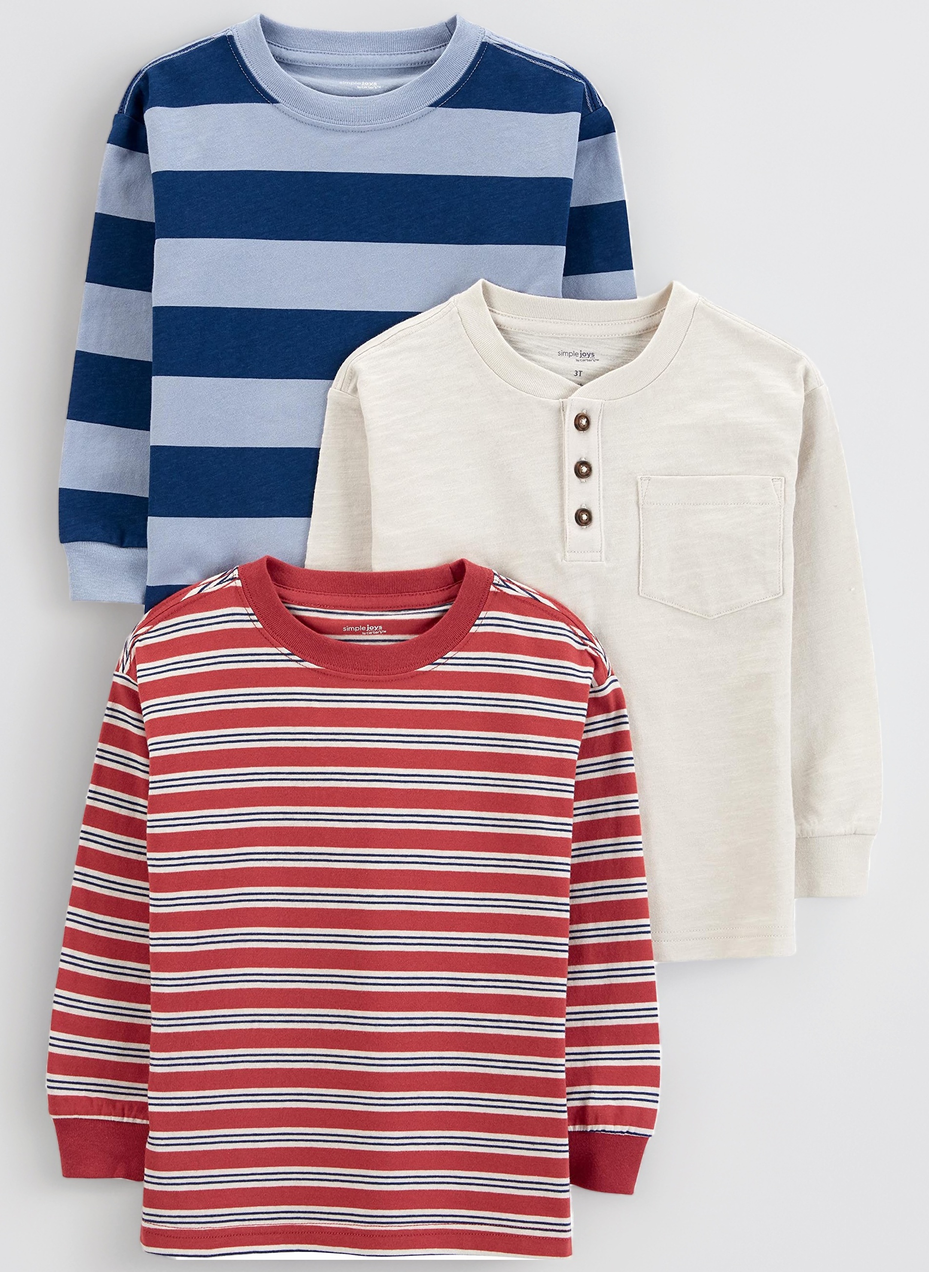 Simple Joys by Carter's Boy's Long-sleeve Shirts, Pack of 3