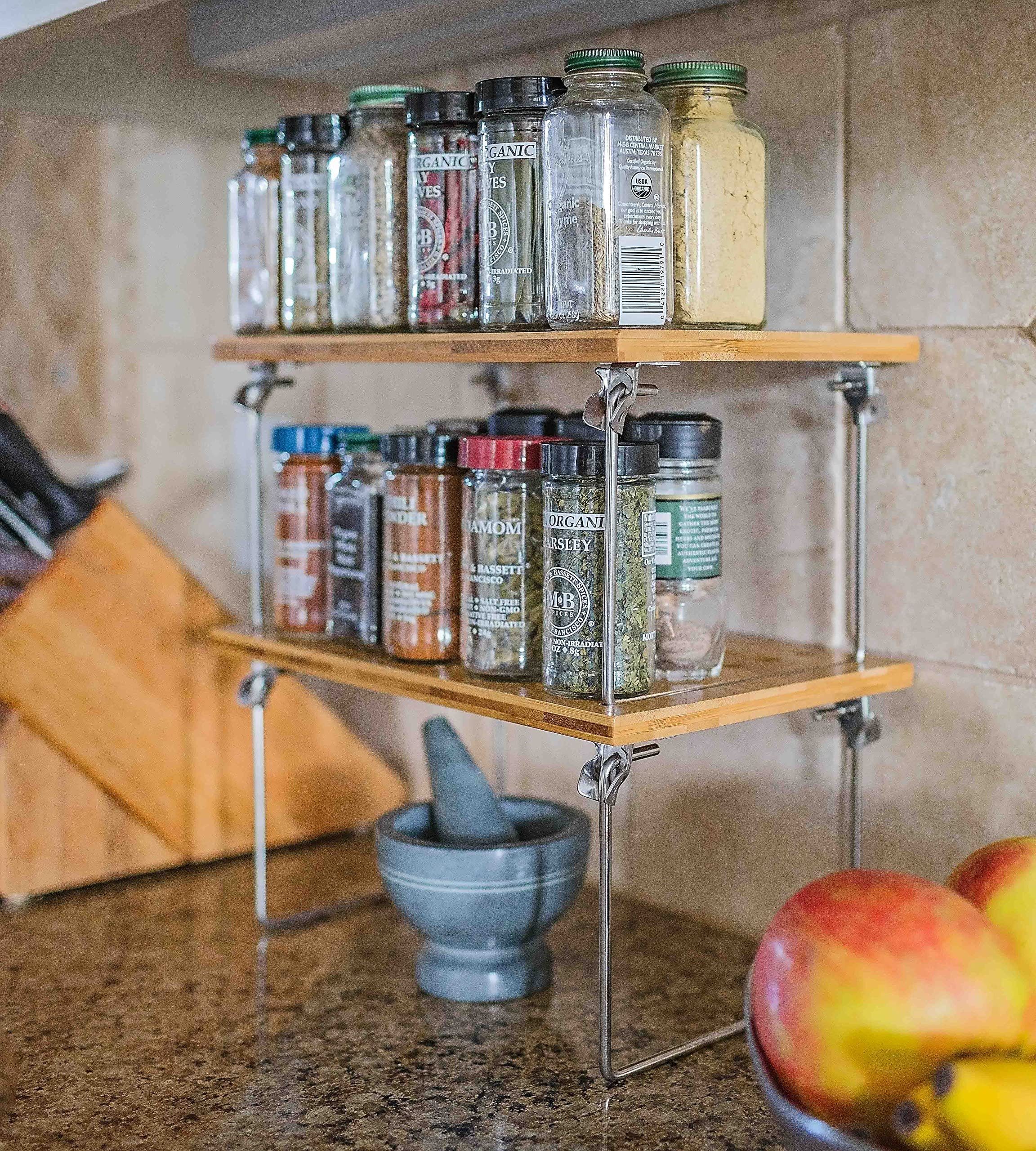 Amazon.com: BIRDROCK HOME 2 Pack Kitchen Stacking Utility Shelf