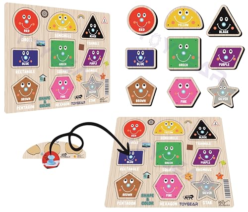 Image of Shape Eco Friendly Materials Wooden Learning Toys Puzzle for Brain Training /jorky Cutting Puzzle for Home /School /Non-Toxic /Education Memory Games for Baby Boy and Girl