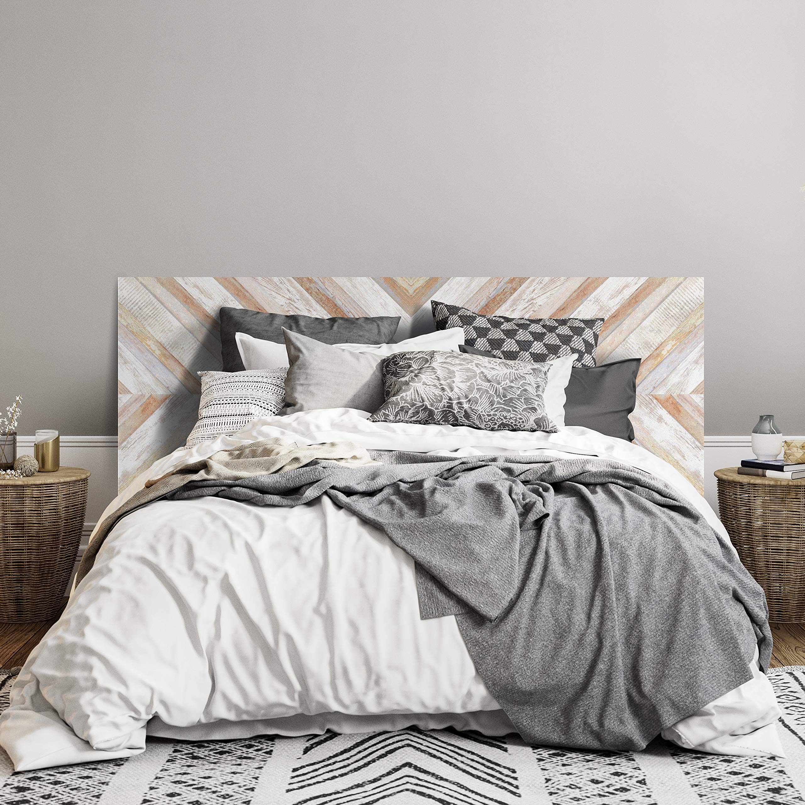 MEGADECOR Cabecero Rígido Espumado para Cama de PVC 5mm Decorativo Económico. Modelo - Arrowtown (150x60cm, Modelo 4) La impresión Directa UVI | Ligero y Robusto