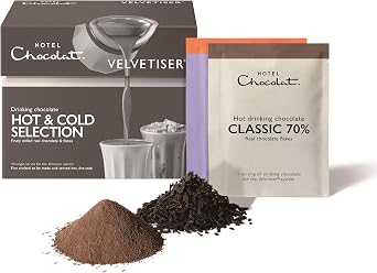 Hotel Chocolat Hot & Cold Drinking Chocolate Selection Box - Luxury Chocolate Flakes - Pack of 10 Single-Serve Sachets, 310g - Suitable for Vegetarians