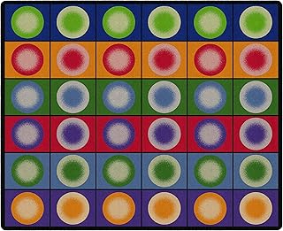 Flagship Carpets Dot Spots Colorful Children's Classroom Area Rug for Kids Room Seating Décor, Play Carpet for Teaching and Playing, Seats 36, 10'6" x 13'2", Rectangle