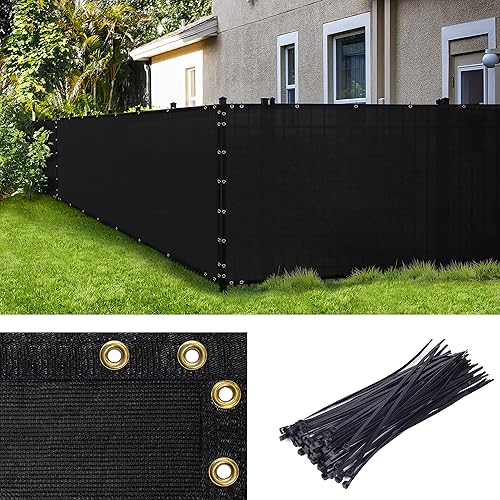 Amgo Black 6' x 3' Fence Privacy Screen, Commercial Standard