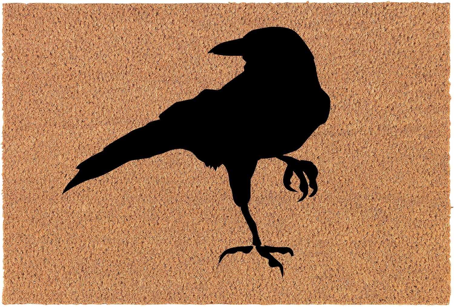 Coir Doormat Front Door Mat New Home Closing Housewarming Gift Crow Raven Blackbird (30" x 18" Standard)
