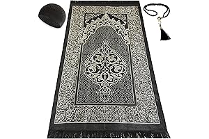 Ramadan Essentials: Prayer Rug, Beads, Kufi Hat for Men & Women