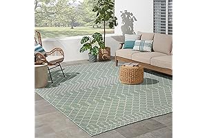 Nourison Positano Indoor/Outdoor Blue 8x10 Blue Green Area Rug