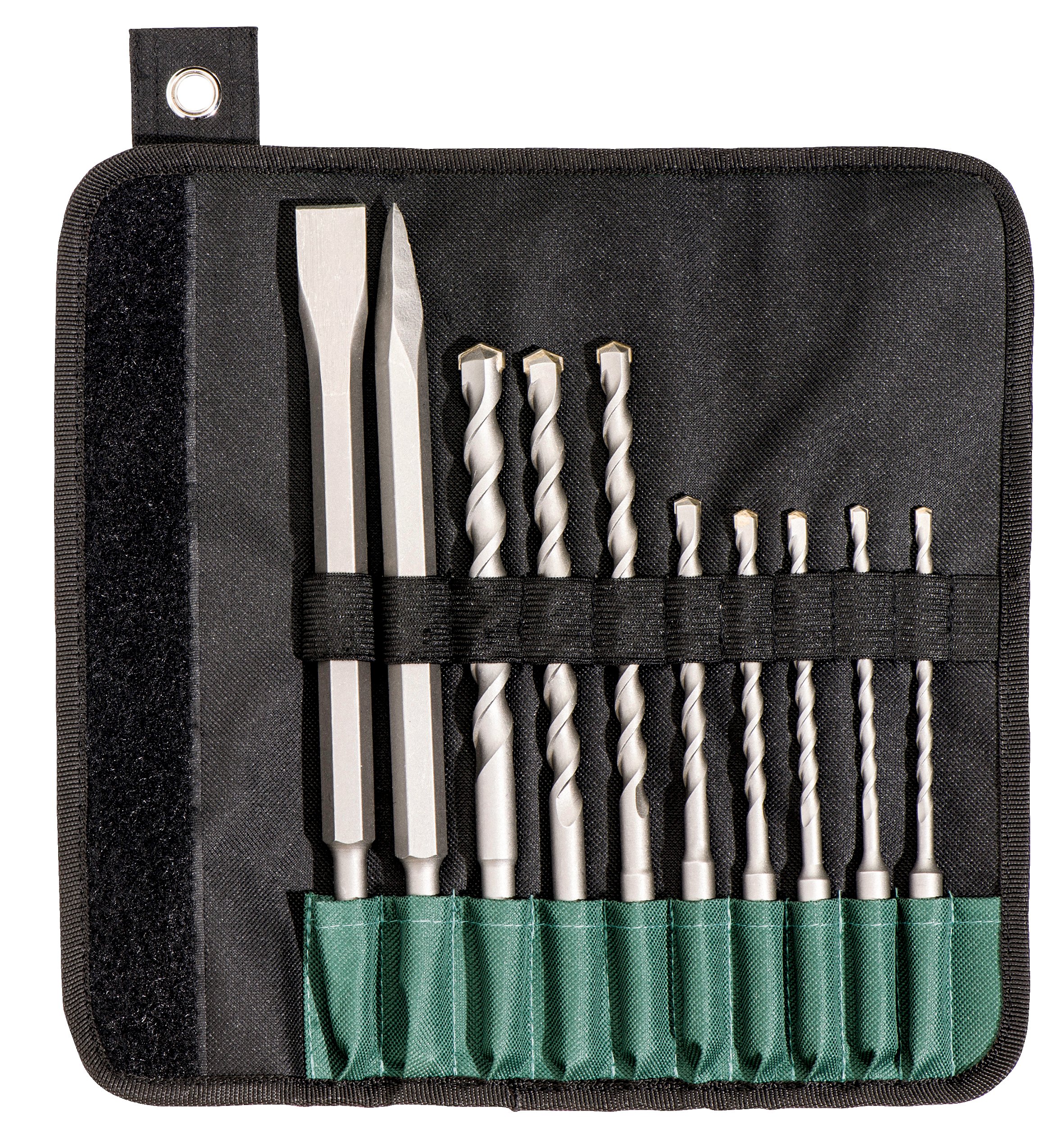 Metabo 630824000 SDS-Plus Classic Drill/Chisel Set, 0 V, Green, Set of 10 Piece