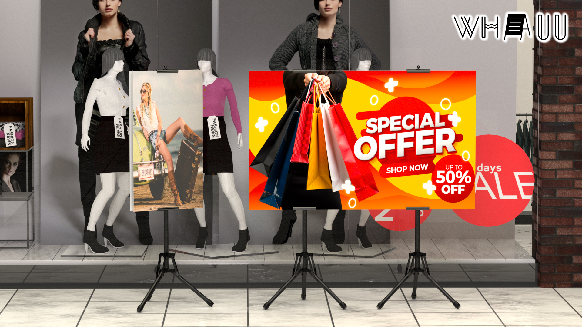 Amazon.com: WHAUU Sign Stand,Double-Sided Advertising Display