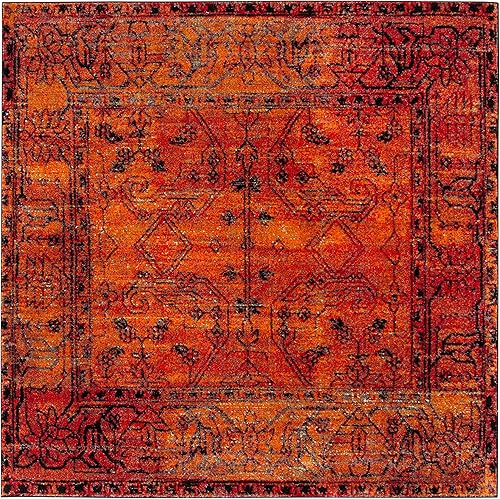 SAFAVIEH Vintage Hamadan Collection - Alfombra decorativa, 2 pies 3 pulgadas x 4 pies, naranja, diseño persa oriental, no desprende pelusa y de
