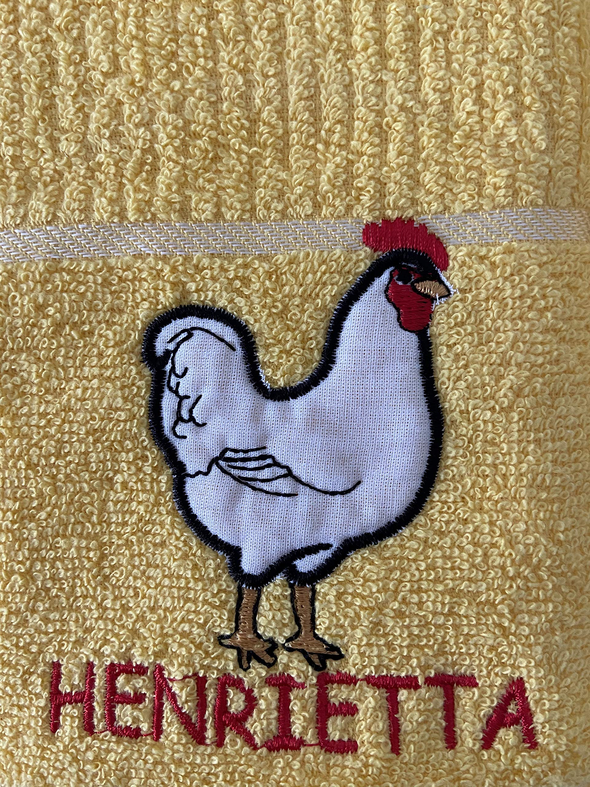 Riggs 100% Cotton 3 Pack Henrietta The Hen Design Kitchen Hand Tea Towels in Yellow