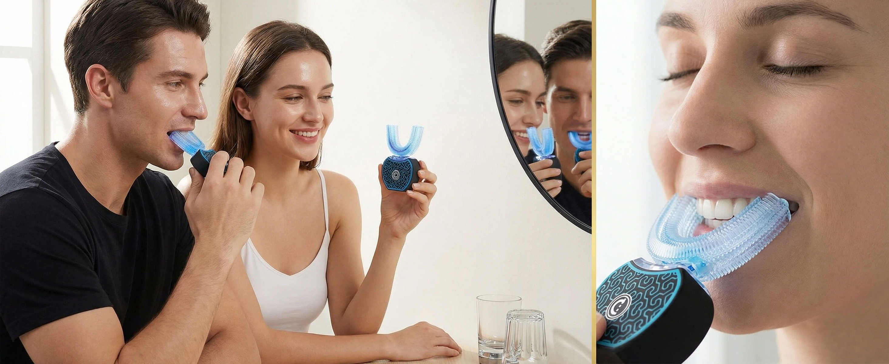 Amazon.co.jp: 電動歯ブラシ 音波振動歯ブラシ 自動歯磨き 360°U型