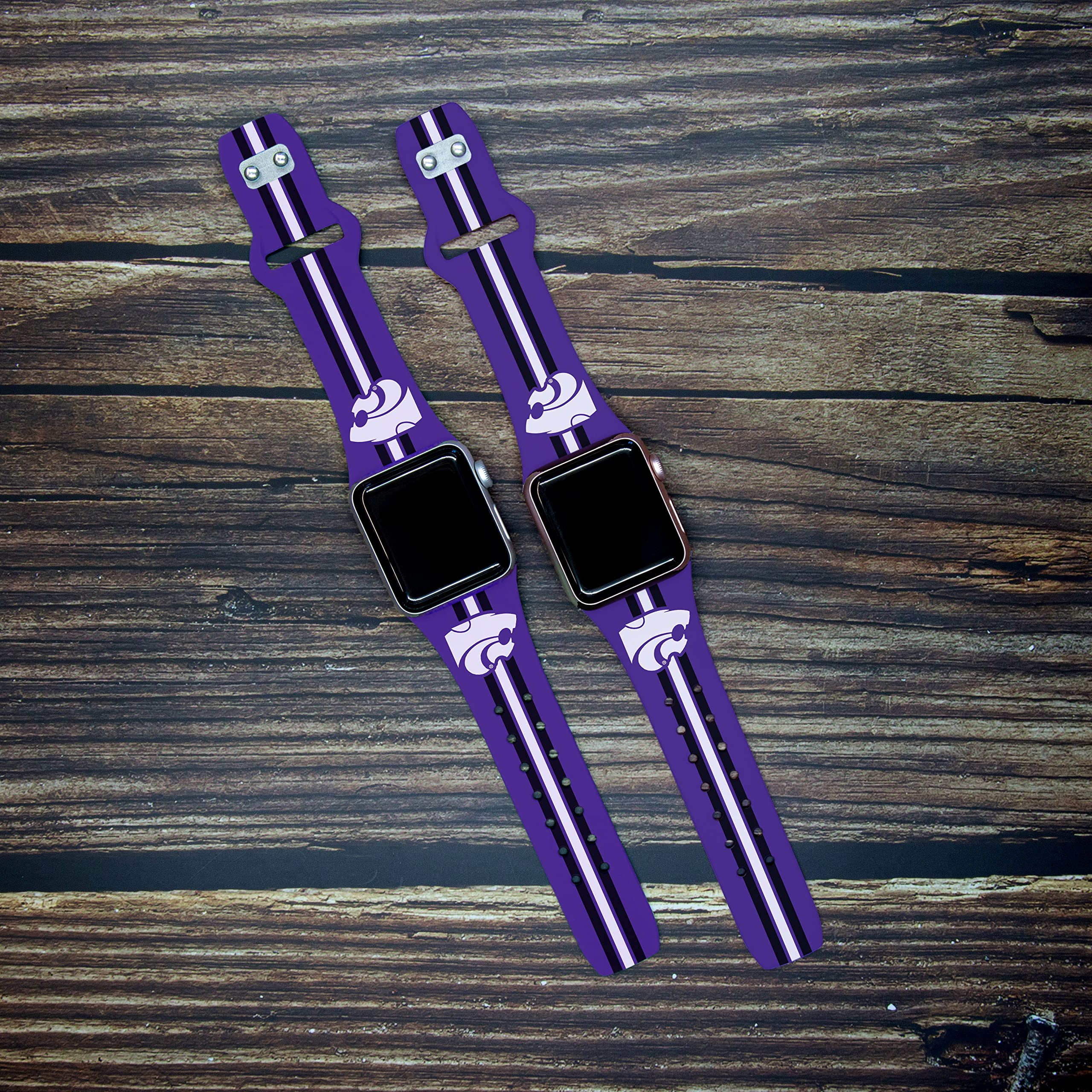Affinity Bands Kansas State Wildcats HD Combo Package Compatible with Apple Watch and AirPods Gen 1 & 2 (42/44/45mm Long Stripes)