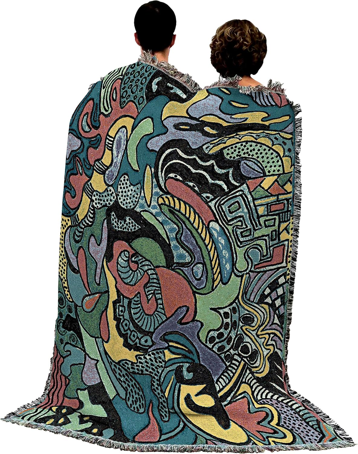Pure Country Weavers Masquerade Blanket by Helen Kiebzak - Gift Tapestry Throw Woven from Cotton - Made in the USA (72x54)
