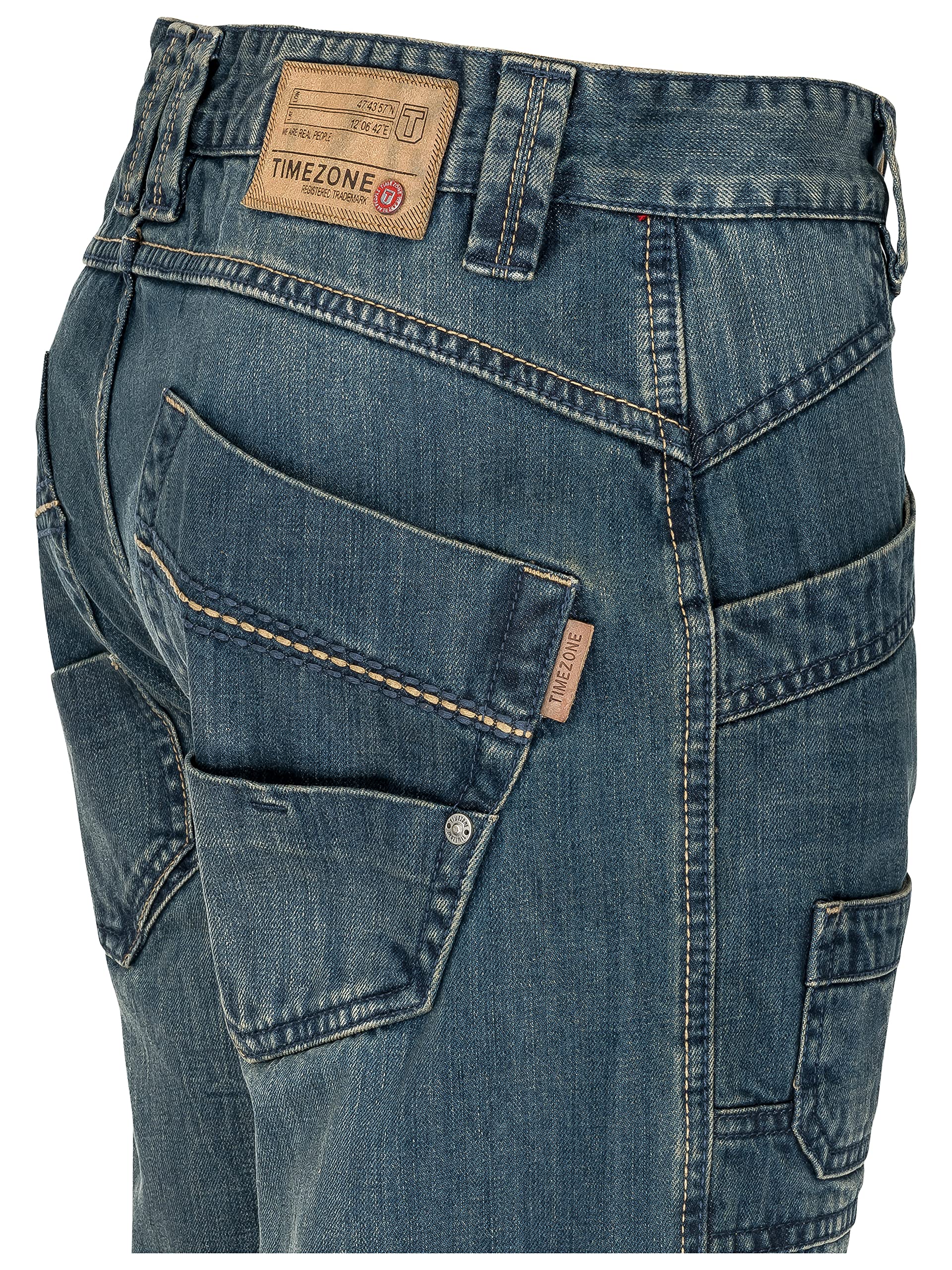 Timezone Herren Jeans Clay 3983 Urban Indigo Wash Cargo Worker
