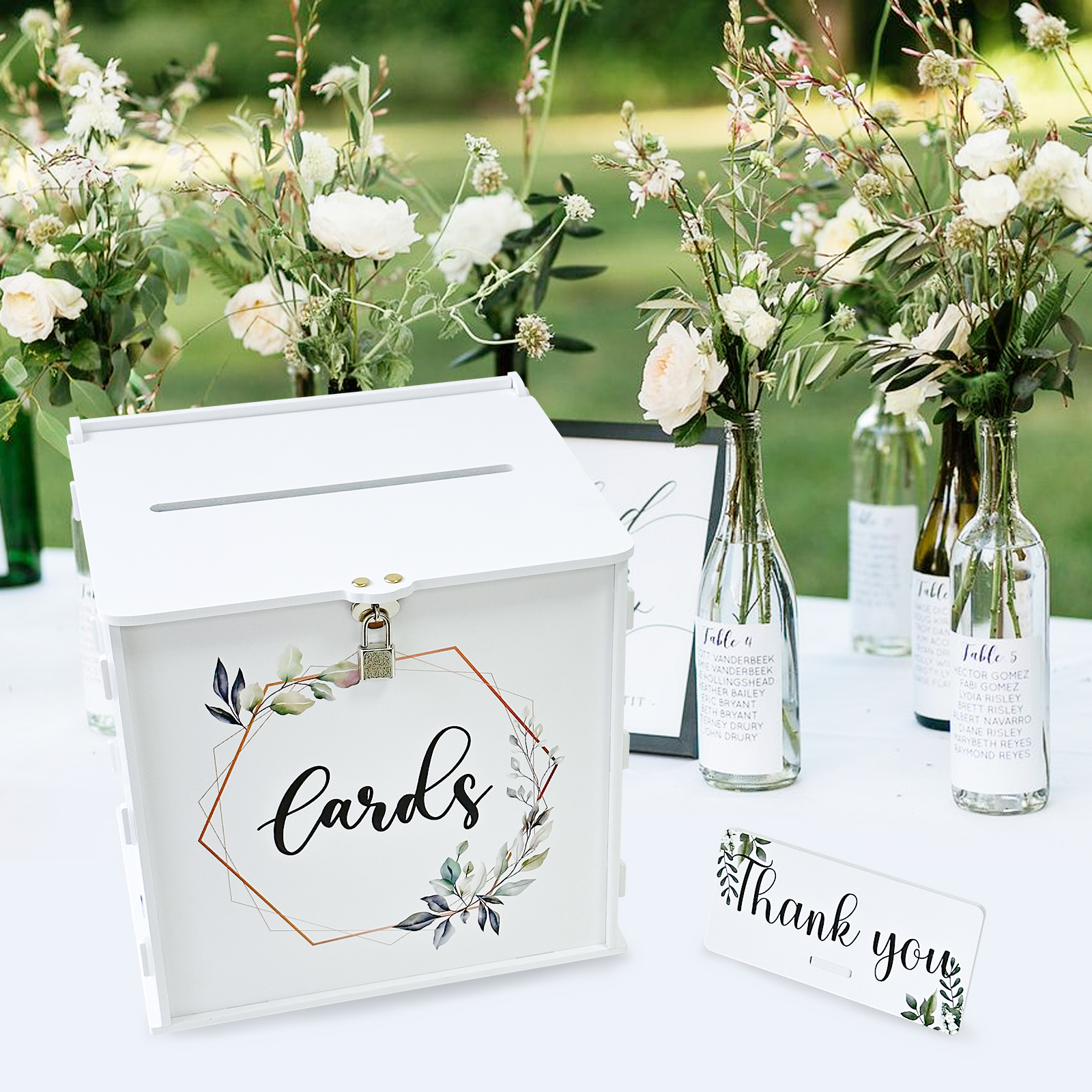 Amazon.com: OurWarm White Wedding Card Box with Lock, PVC Gift