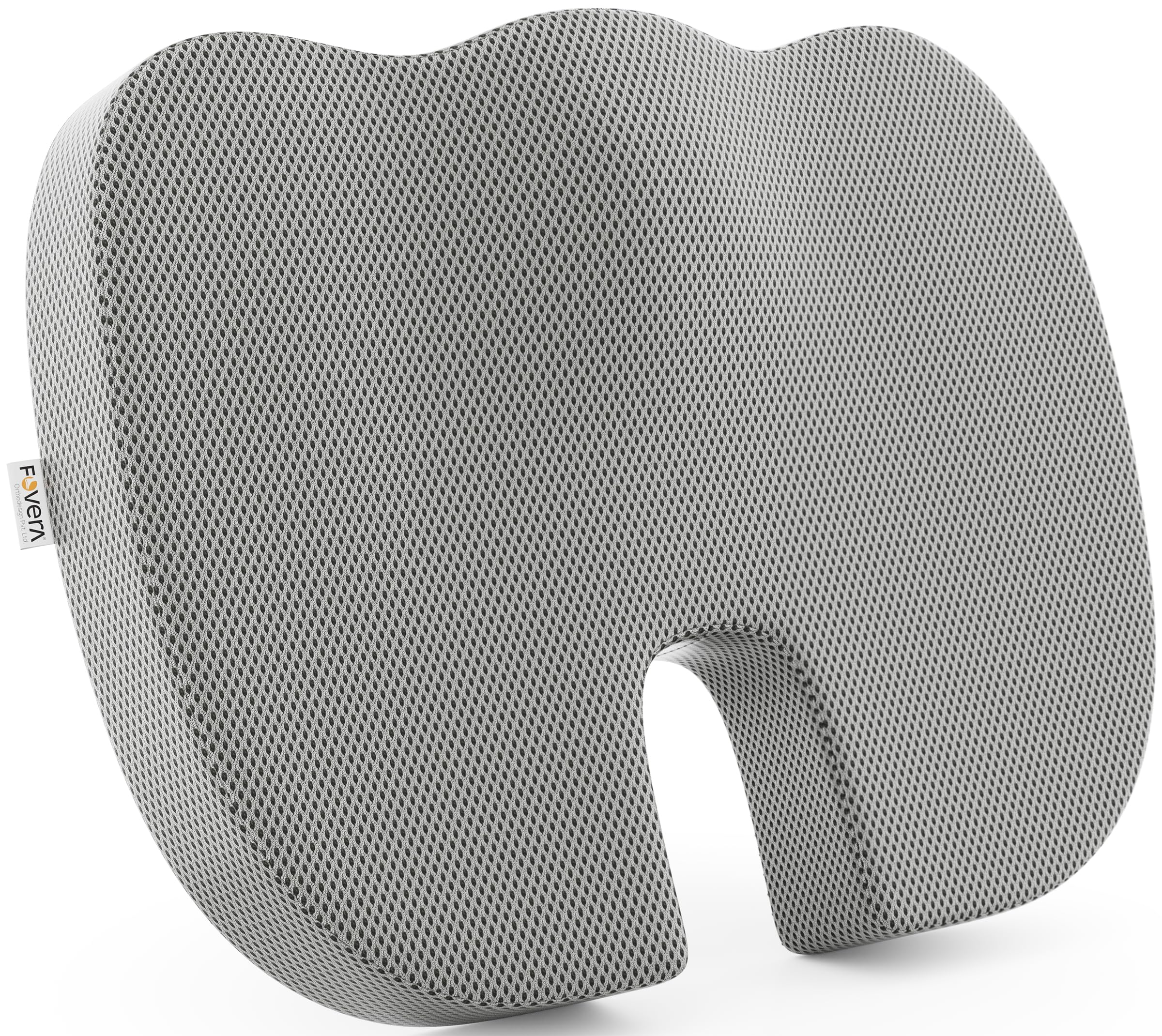 Orthopaedic Memory Foam Coccyx Seat Cushion For Tailbone Pain Relief For Office/Home Chair (L-Above 80Kg Wt, Grey Mesh)