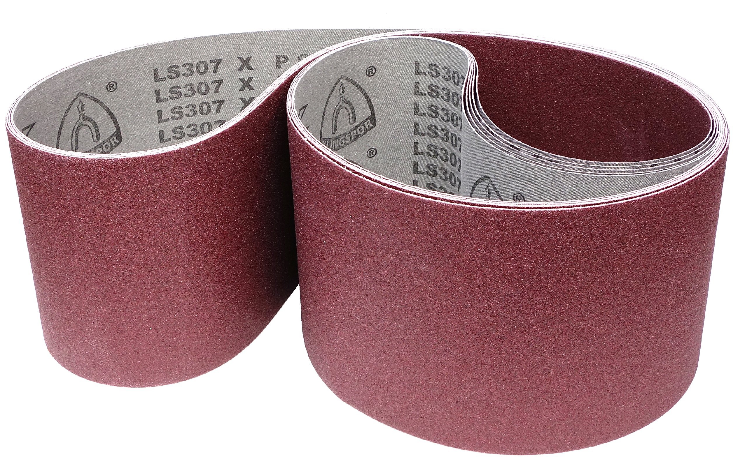 Schleifband LS307X – 150 x 1220 mm – Körnung P80 – 5 Stück – für Holz & Metall – reißfeste halbflexible Gewebeunterlage – Profi-Schleifbänder für Bandschleifer