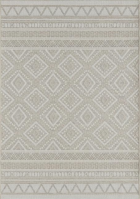 the carpet Calgary Indoor & Outdoor Rug, Flat Weave, Modern Design, Trendy Colours, Super Flat, UV and Weather Resistant, Beige, 120 x 160 cm