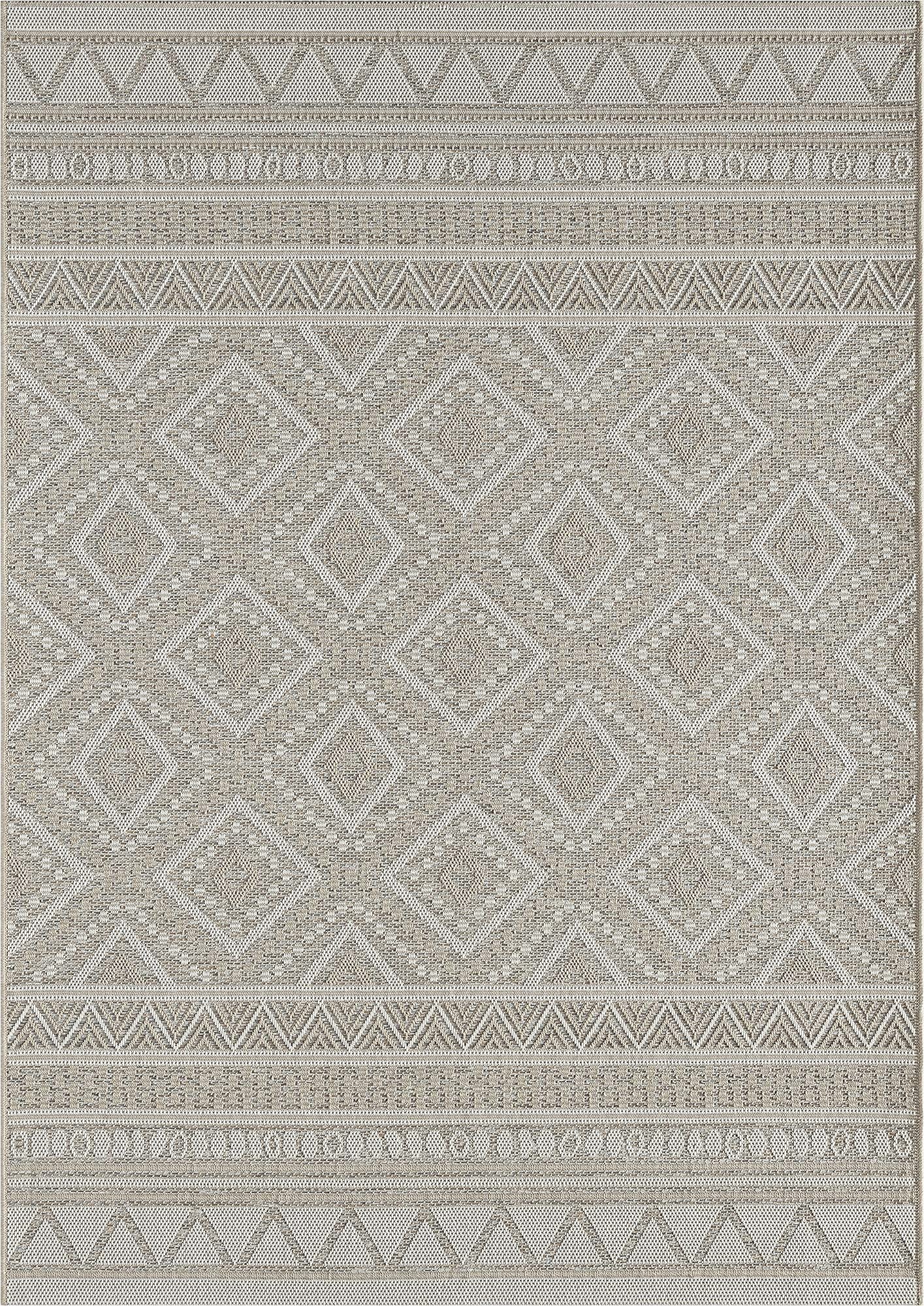 the carpet Calgary - robusto tappeto per esterni, resistente alle intemperie e ai raggi UV, per balcone, terrazza, giardino d'inverno o cucina e sala da pranzo, 200x280 cm, Beige
