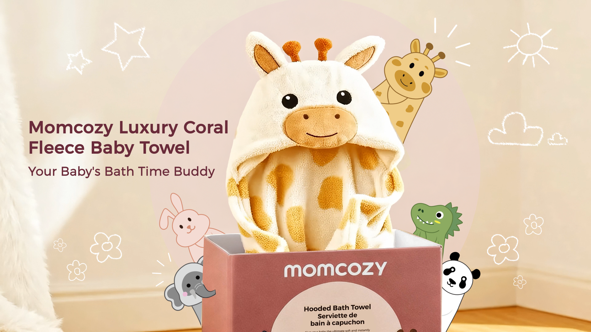 Amazon.com : Momcozy Baby Bath Towels with Visualize Health Label