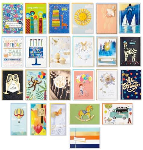 Hallmark Pack of 24 Handmade Assorted Boxed Greeting Cards, Herringbone Pattern—Birthday Cards, Baby Shower Cards, Wedding Cards, Sympathy Cards, Thinking of You Cards, Thank You Cards