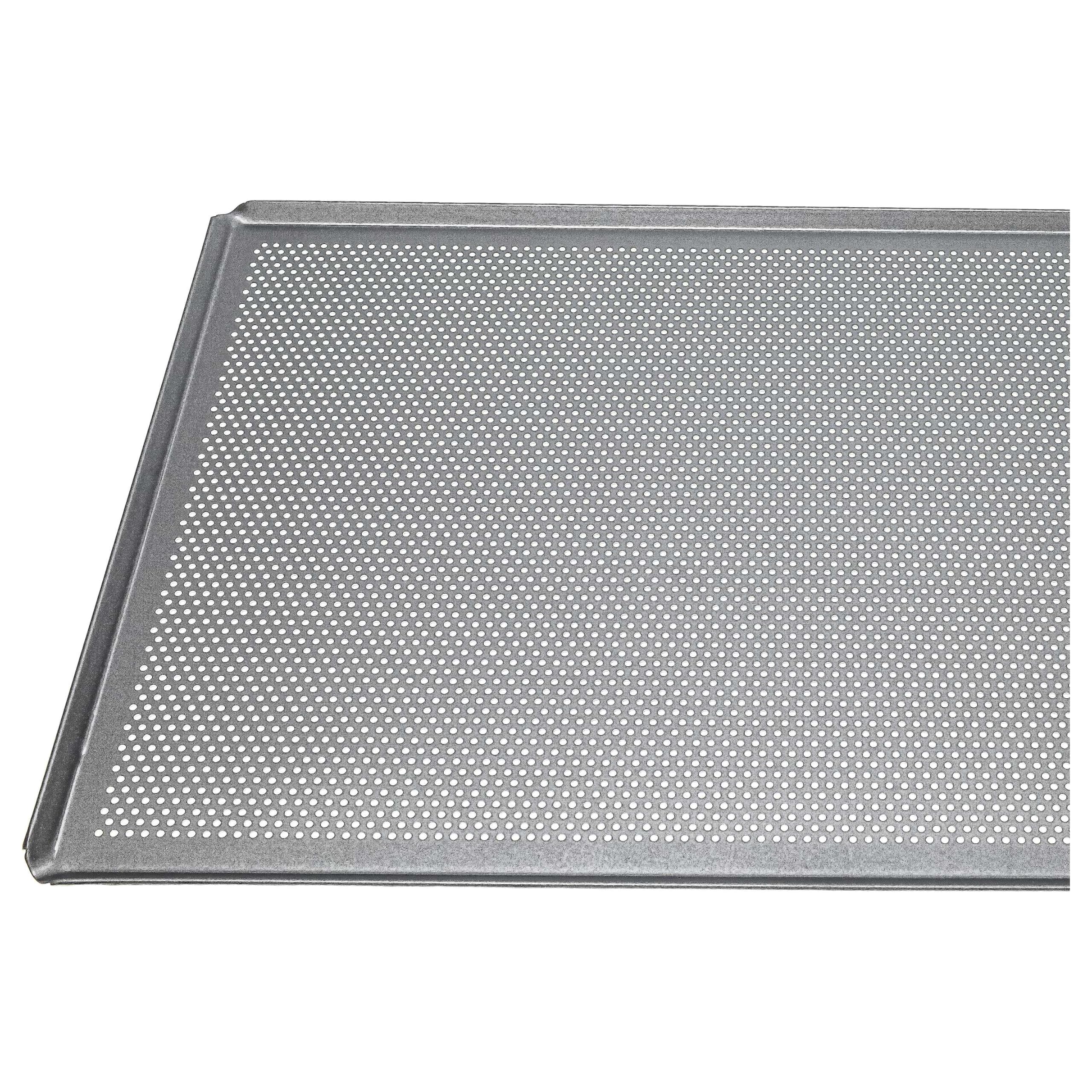 vhbw 2x Backblech für Backofen | 60 x 40 x 1 cm Silber, Perforiert