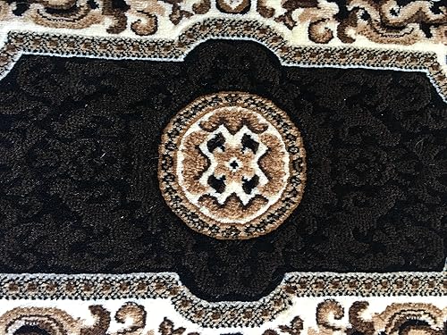 Miniatura 6 de Tapete tradicional persa para puerta, diseño negro, D123 (2 pies x 3 pies 4 pulgadas)