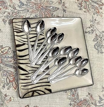 Teaspoon Small 12 Pieces Demitasse Spoons Mirror Polished Flatware Set Stainless Steel Dishwasher Safe