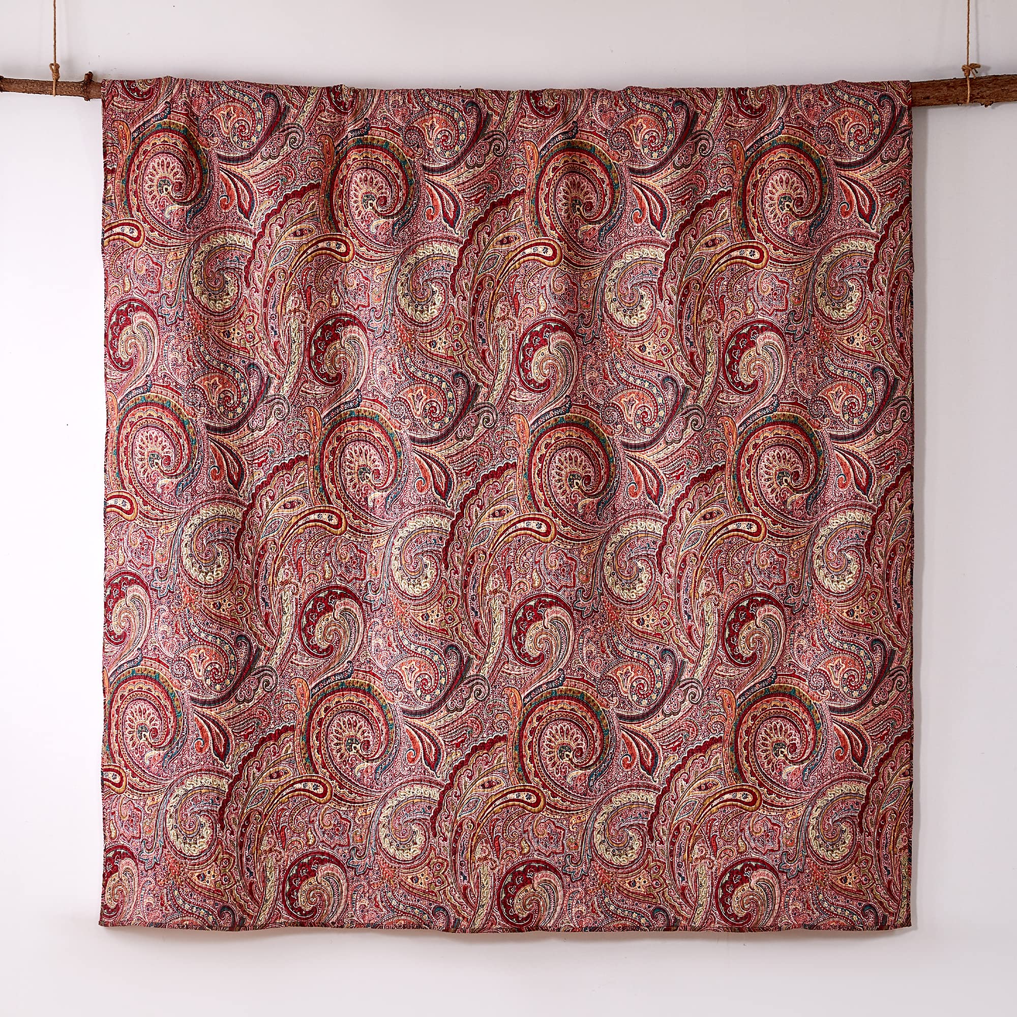 Levtex Home Spruce Red Quilt Set - Full/Queen Quilt + Two Standard Pillow Shams - Paisley Pattern in Burgundy, Red, Tan, Grey -Quilt Size (88 x 92) and Pillow Sham Size (26 x 20Ã“)- Reversible -Cotton