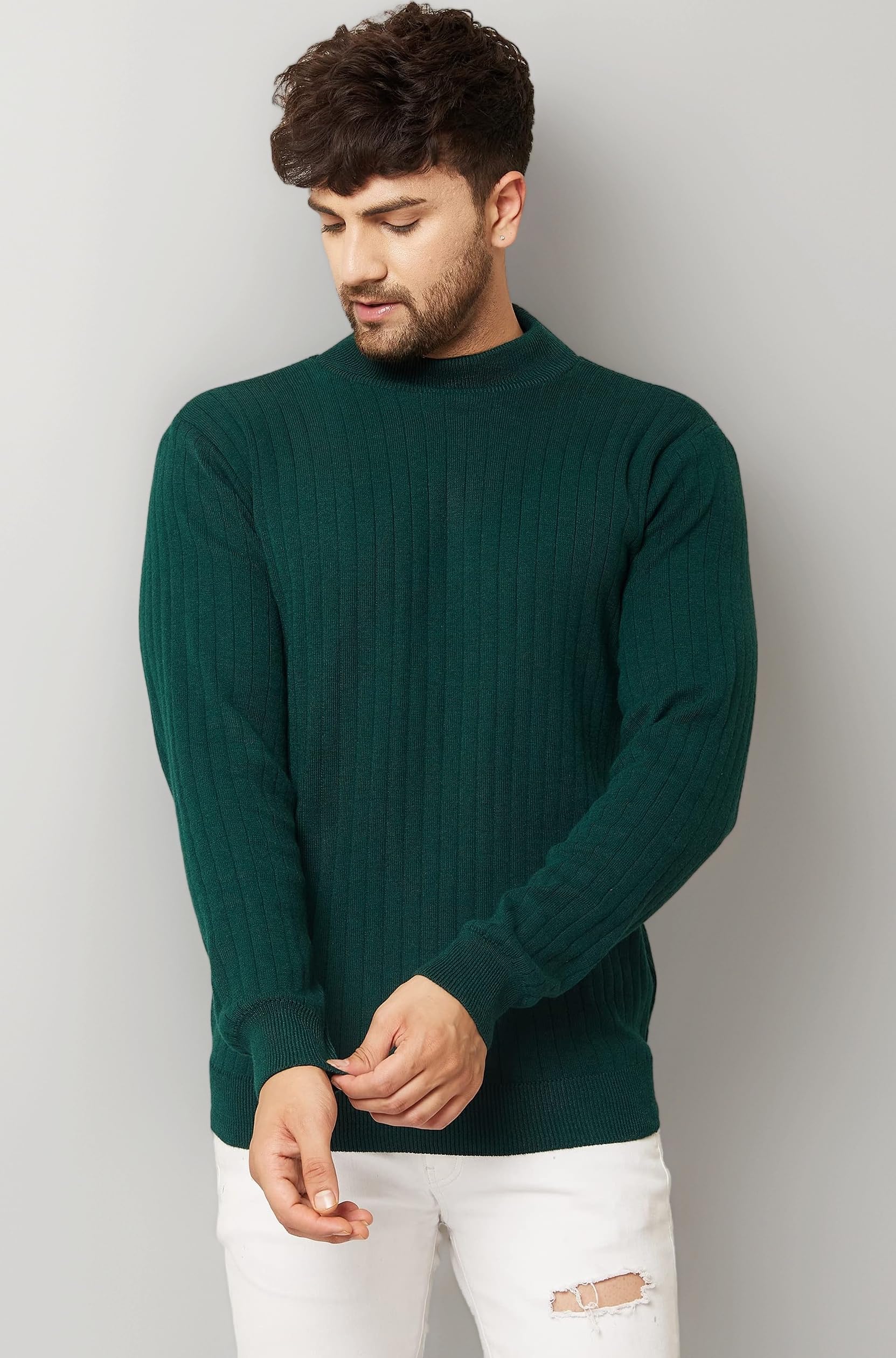 - Men High Neck Full Sleeve Winter Woolen Sweater