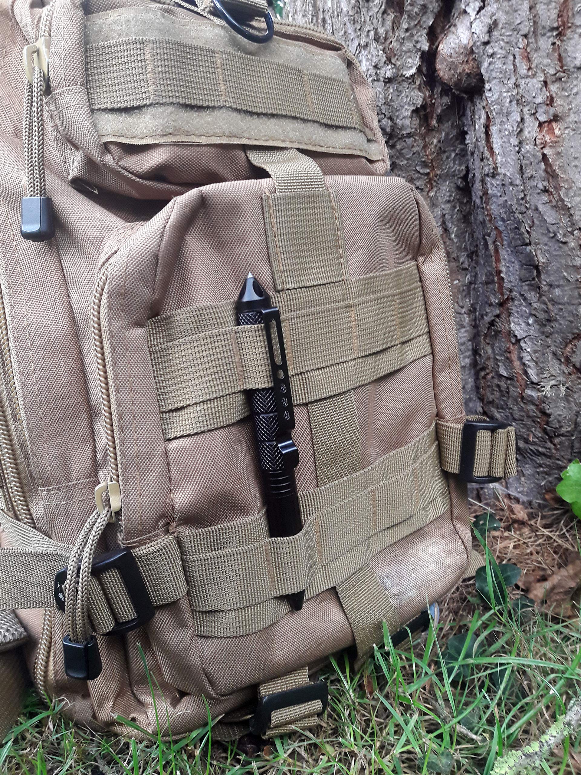 Tactical Pen - Taktischer Kugelschreiber - mit Glasbrecher und Selbstverteidigungs-Tool Kubotan - Multifunktional - EDC - Schwarz