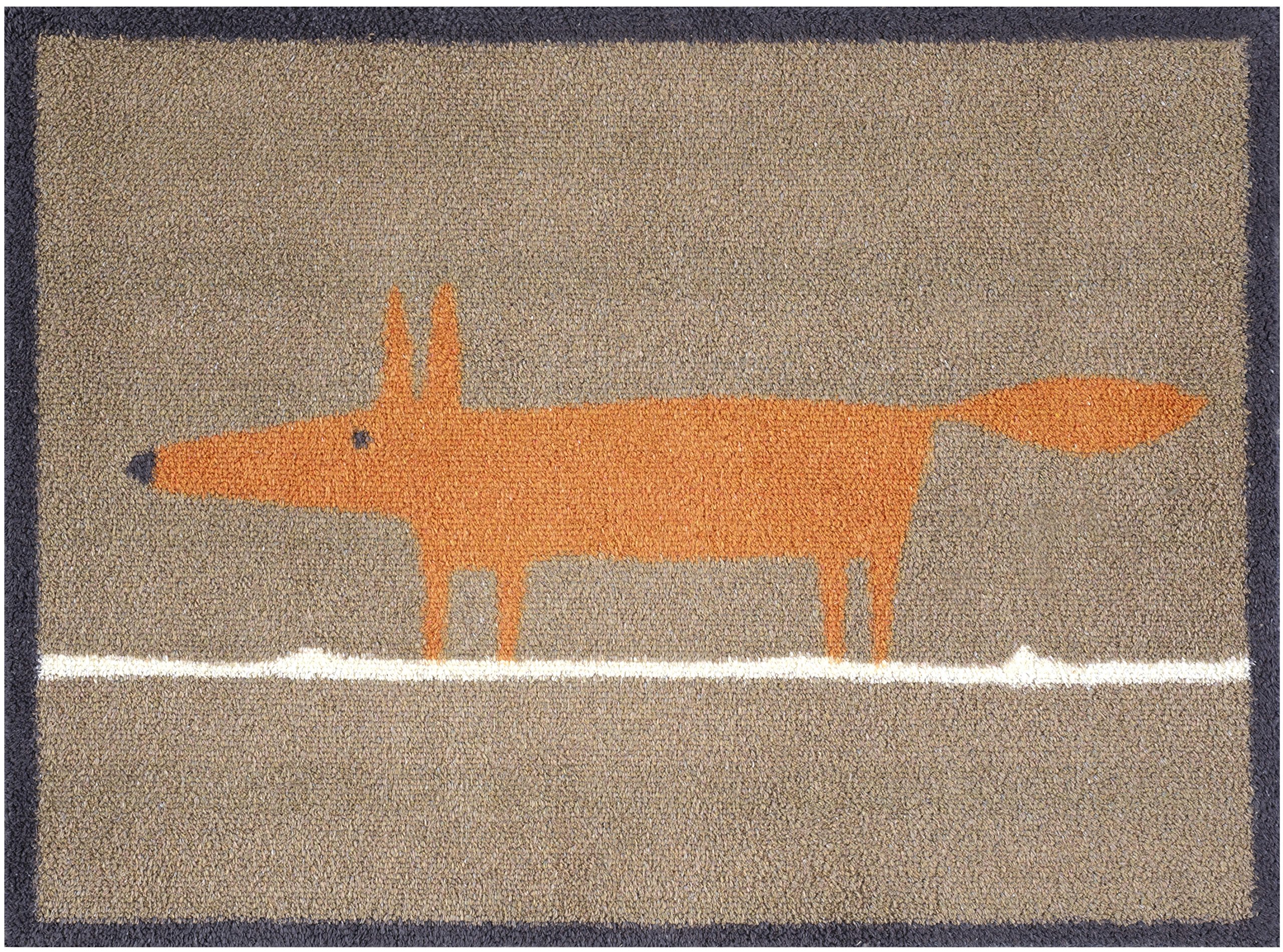 Turtle Mat Mr. Fox 60x85cm, inside and outside, washable, multi-grip backing, brown