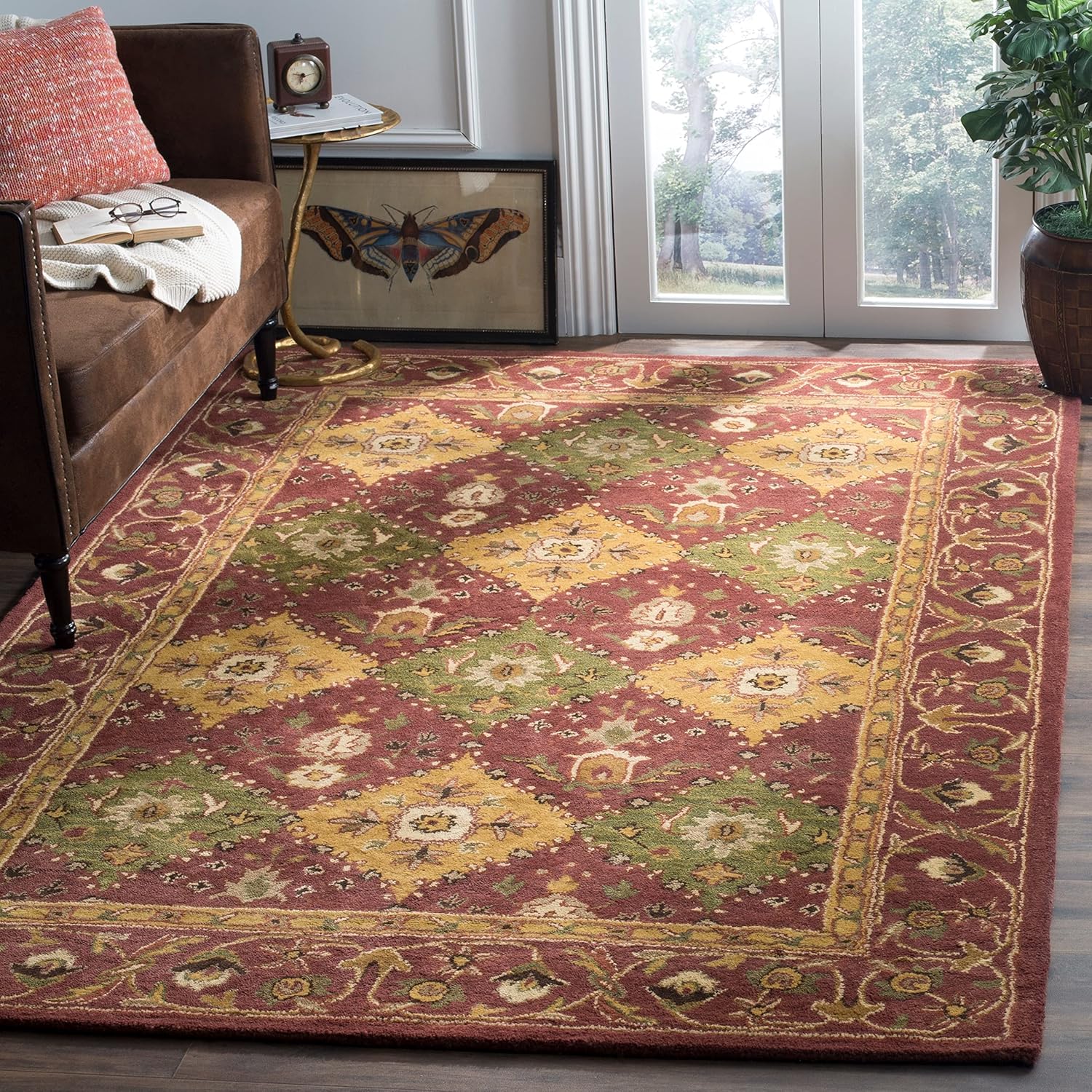 Handmade Blue Wool Tufted Round Area Rug, 3' x 5'