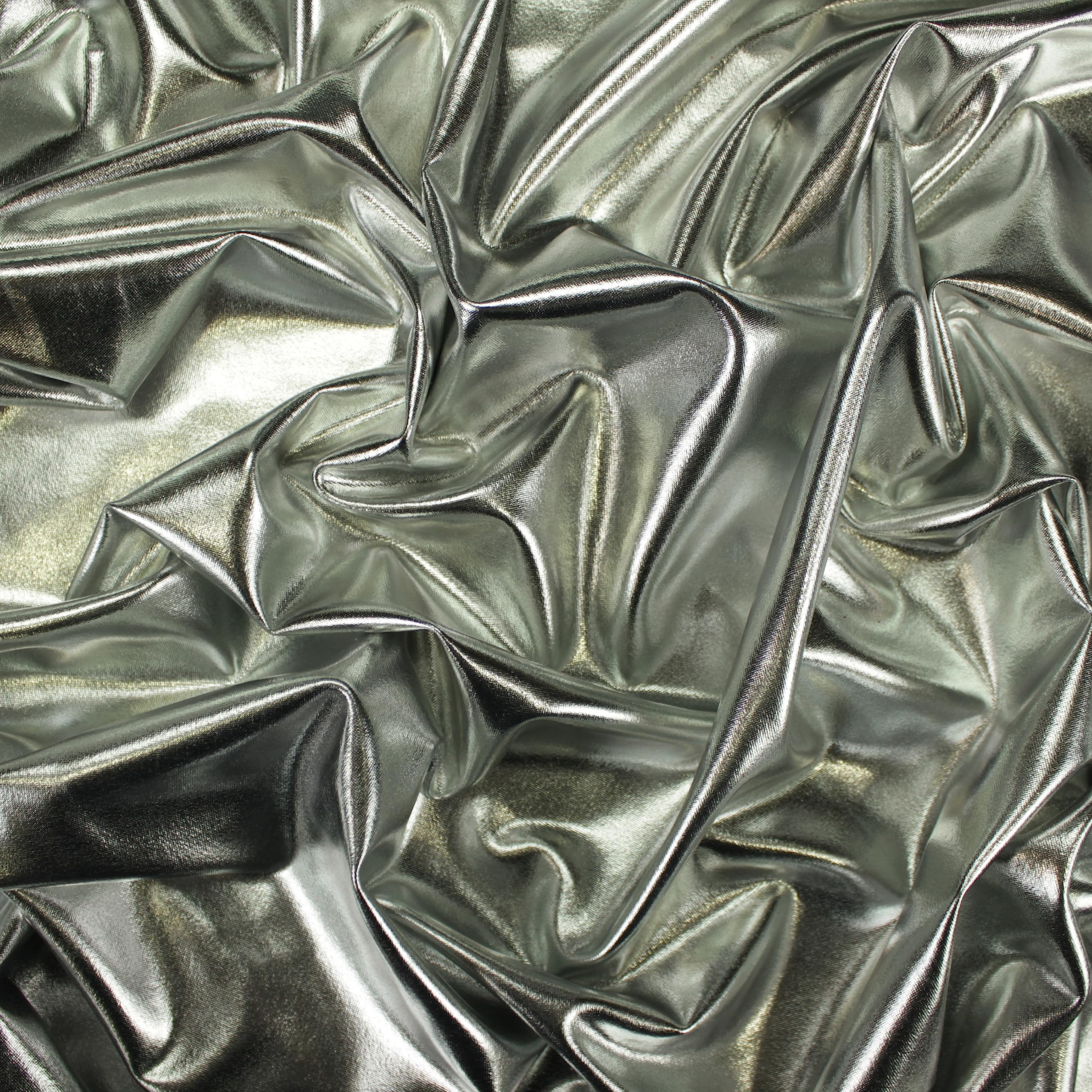 TELA LYCRA FOIL EXTRABRILLO GRUESA ANCHO 150CM POR METRO (PLATA, 1 METRO