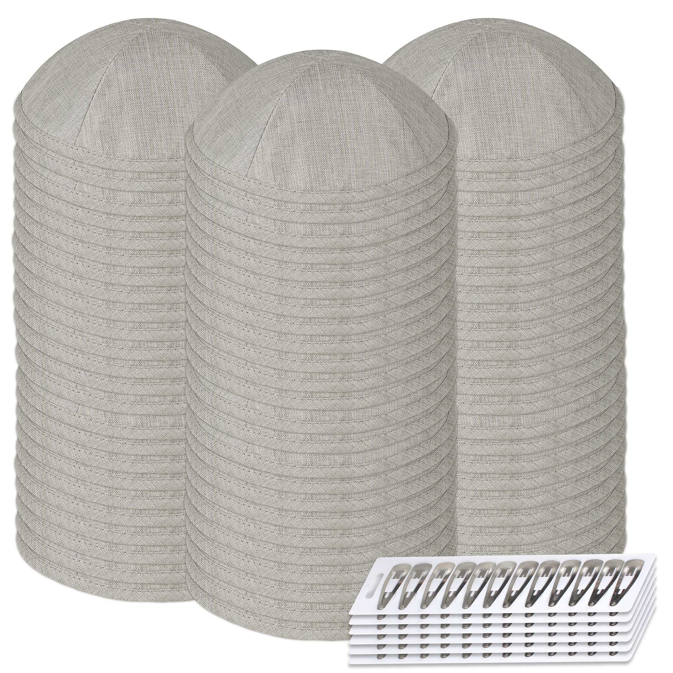 Zion Judaica Deluxe Linen Kippah Kids Yamakas Mens Ceremony Yarmulkes W/Clips
