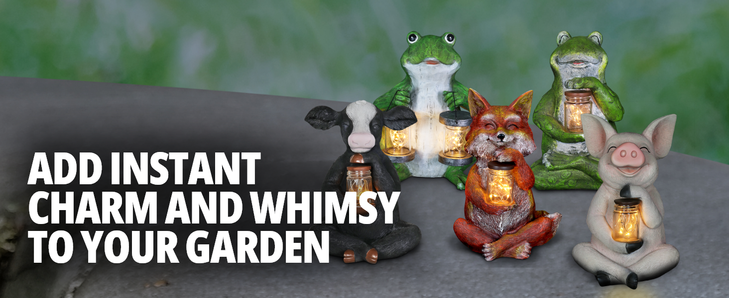 Amazon.com : Exhart Garden Sculpture, Fox Solar Garden Statue with