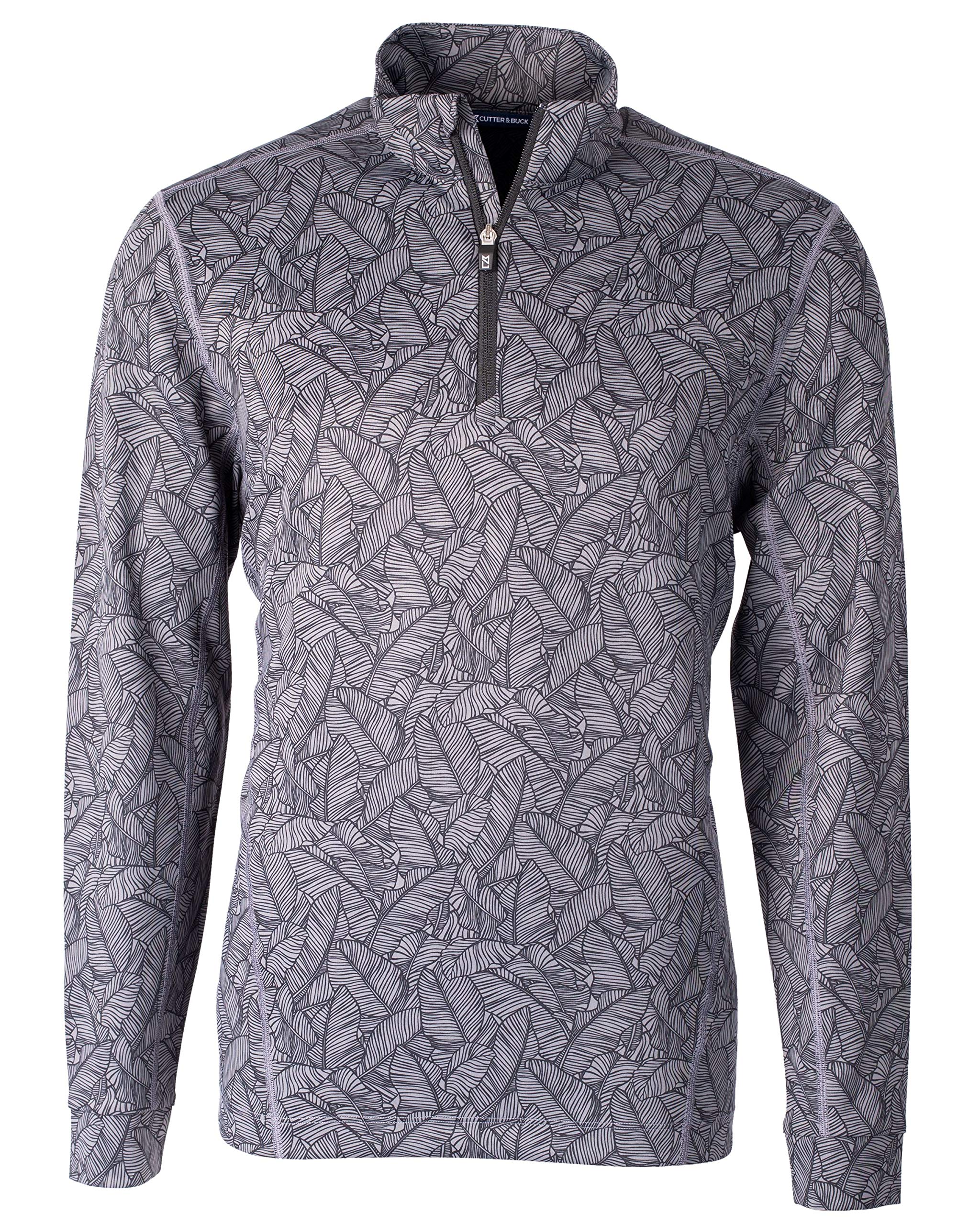 Cutter &amp; Buck Men's Men's Traverse Palm Print Half Zip