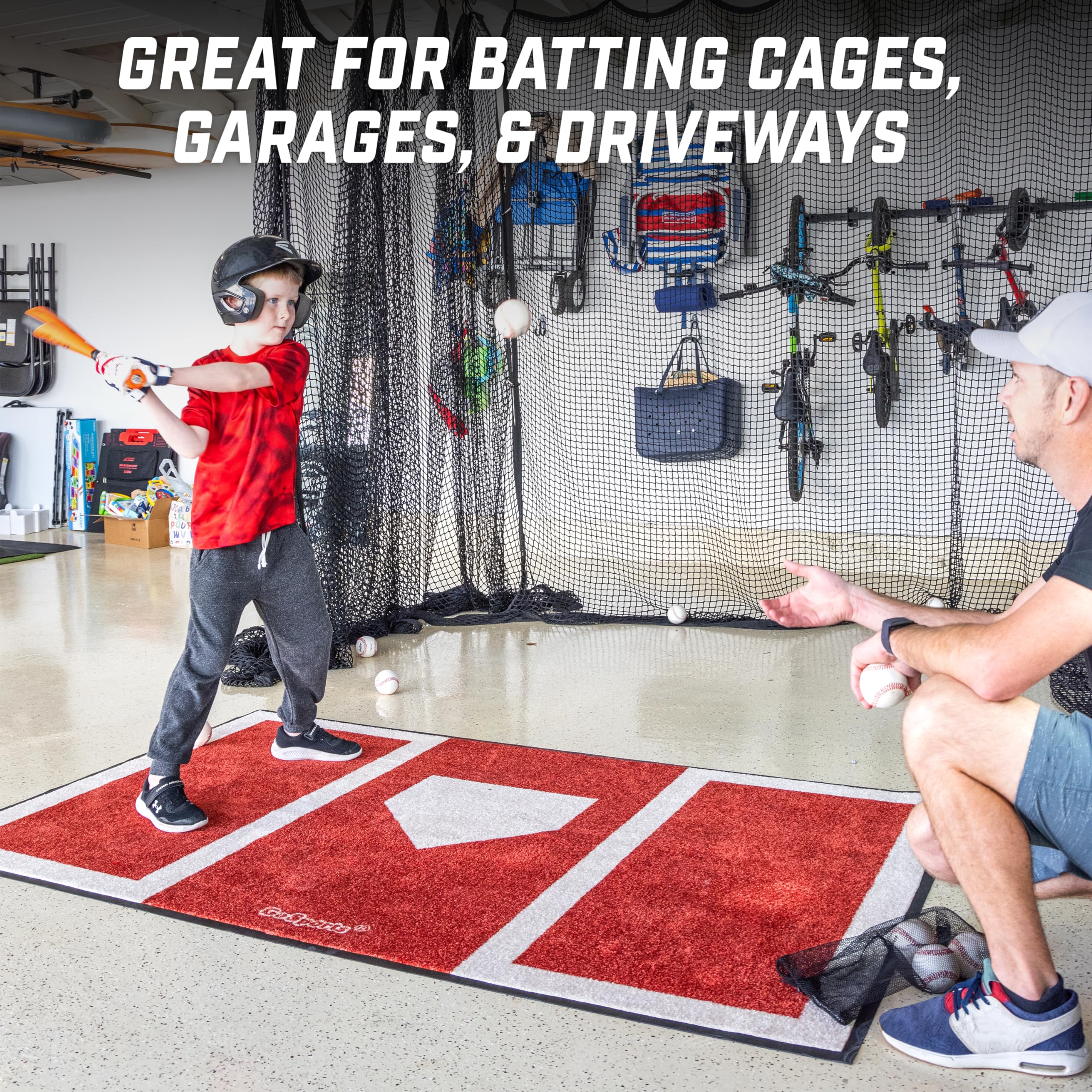 AGUIKLPO Alfombrilla De Béisbol De 23.6 X 35.4 Pulgadas Con Los Dedos De Los Pies, Tapete De Entrenamiento De Postura De Bateo De T-Ball Y Softbol, Equipo De Práctica De Bateo