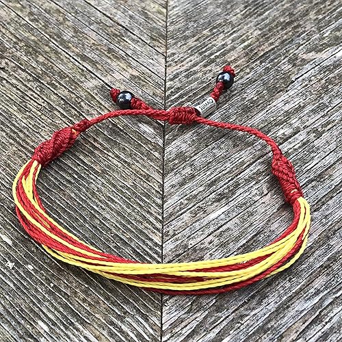 Vista 96 de Rumi Sumaq Pulseras con lazo de bandera del orgullo y el país, macramé tejida anudada a mano, cola de pez y trenzada, pulseras unisex ajustables